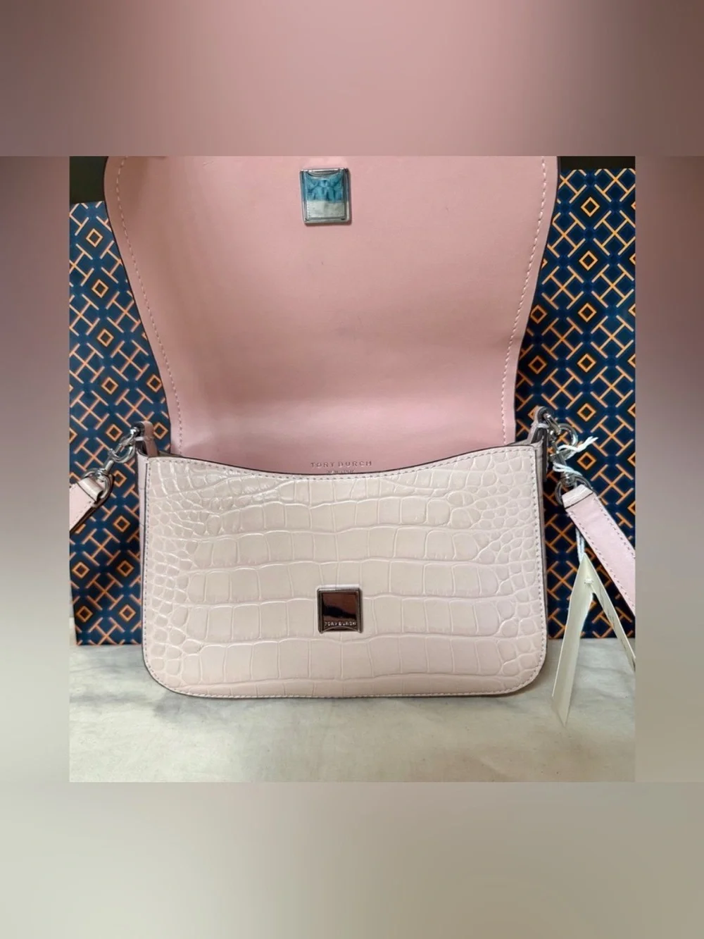 Tory Burch compact croc